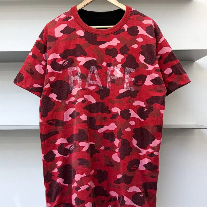 [BUNJANG] BAPE Reversible Neon College Saru T-Shirt / 베이프 리버시블 네온 컬리지 사루 티셔츠