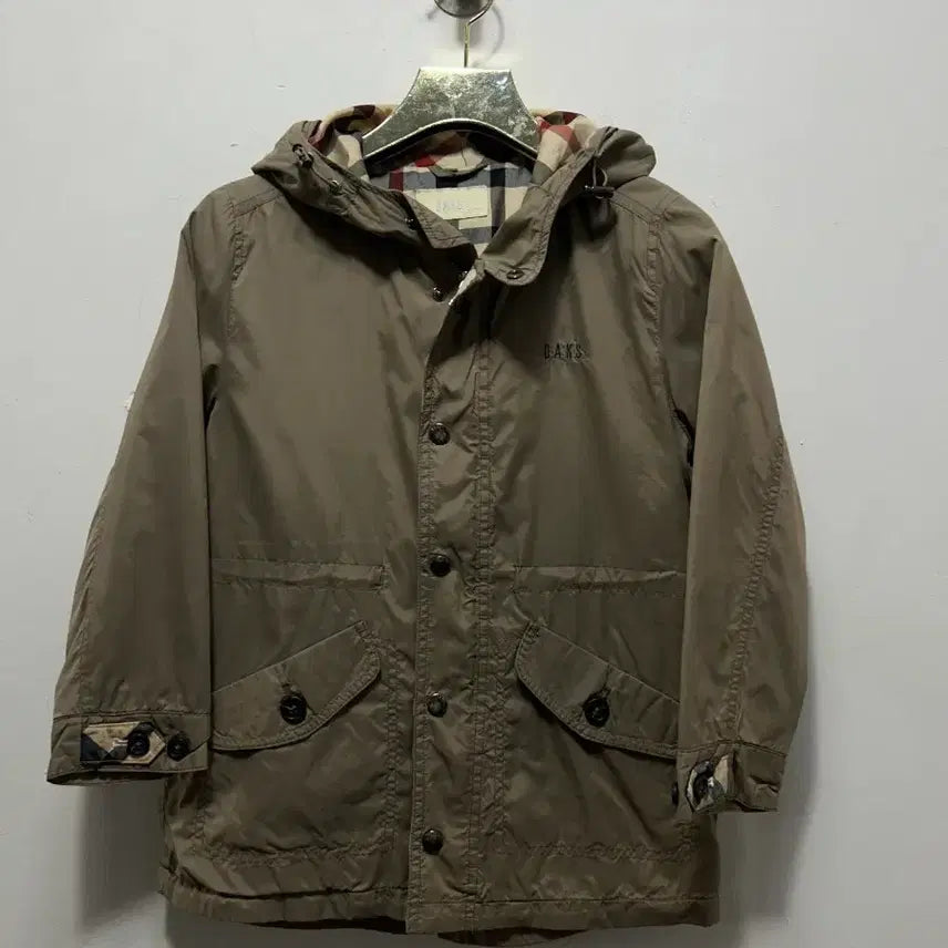 [BUNJANG] Daks Check Hooded Jumper Beige Kids Size 120 / 닥스 체크 후드 점퍼 베이지 키즈 120사이즈