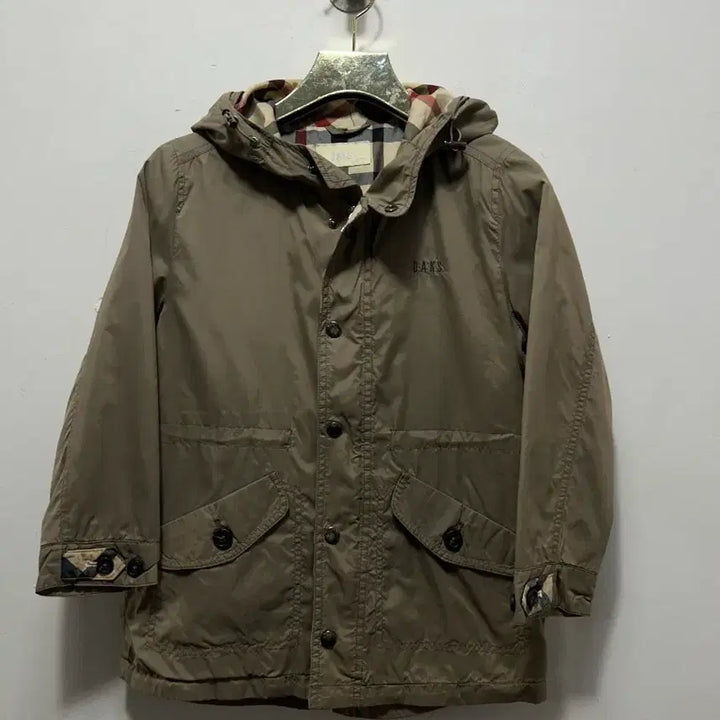[BUNJANG] Daks Check Hooded Jumper Beige Kids Size 120 / 닥스 체크 후드 점퍼 베이지 키즈 120사이즈