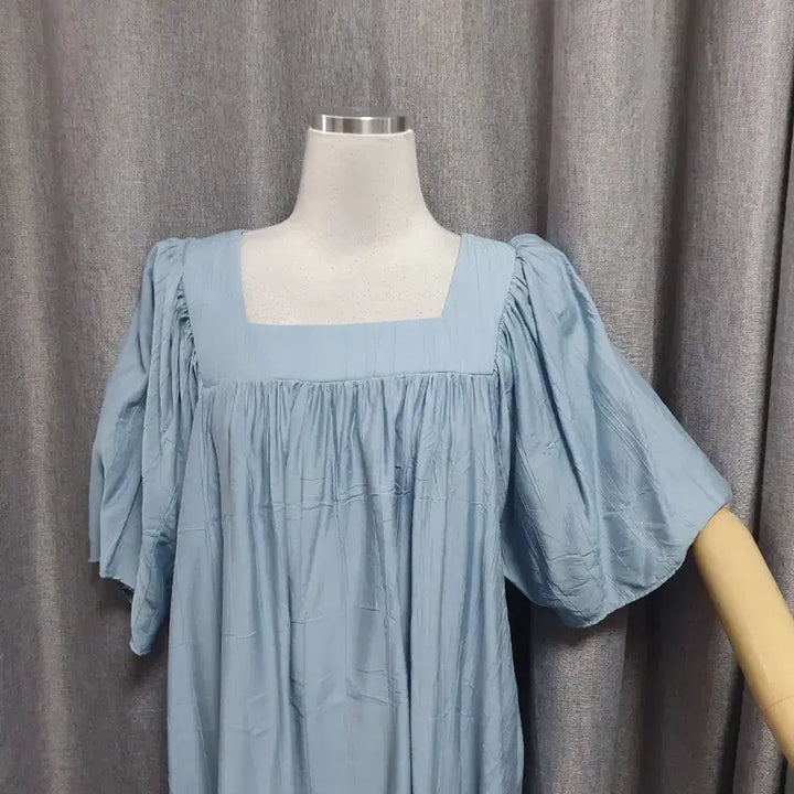 [BUNJANG] Square Blue Blouse / 스퀘어 블루 블라우스