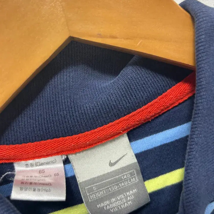 [BUNJANG] Nike Kids Long Sleeve Striped Collar T-Shirt Size 140 / 나이키 긴팔 단가라 카라티 키즈 140사이즈