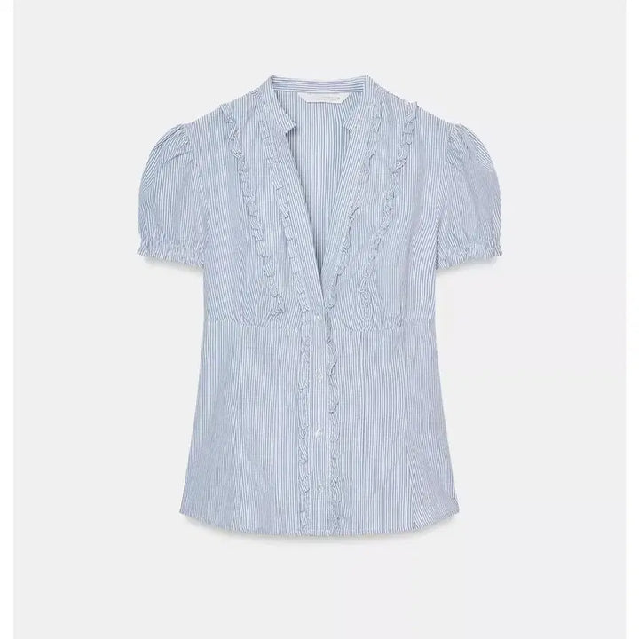 [BUNJANG] ZARA Poplin Tie Detail Shirt / [새상품] 자라 포플린 타이 디테일 셔츠
