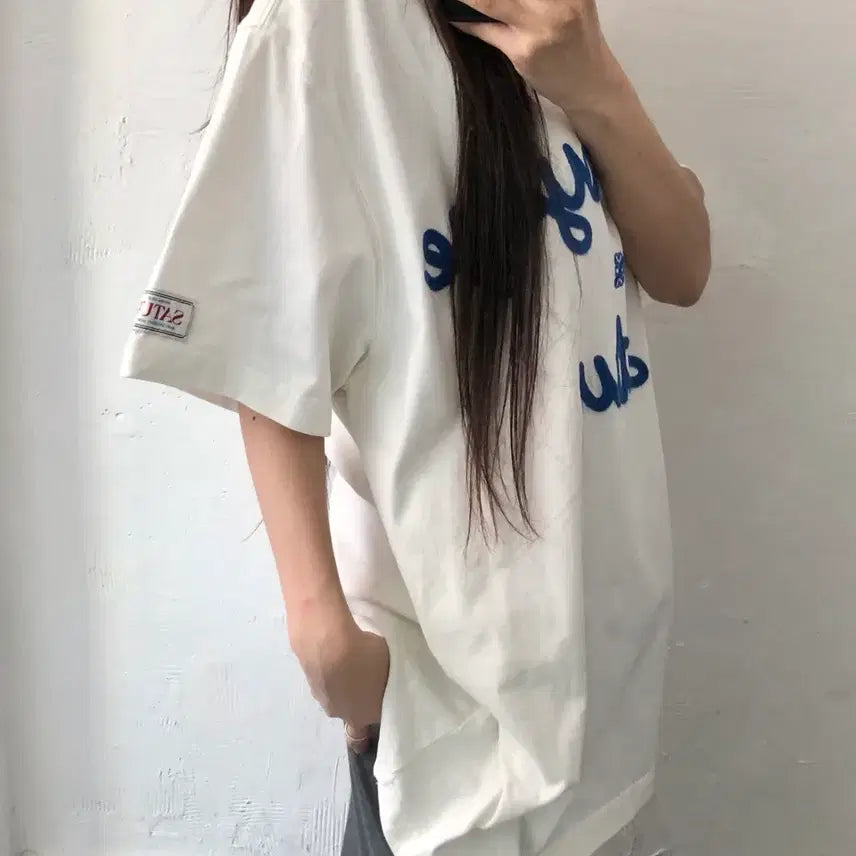 [BUNJANG] Satur Voyage Embroidered Logo T-Shirt / Satur 세터 보야지 자수로고 티셔츠