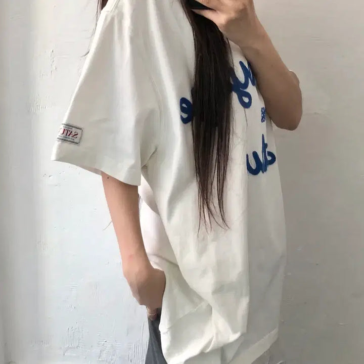 [BUNJANG] Satur Voyage Embroidered Logo T-Shirt / Satur 세터 보야지 자수로고 티셔츠