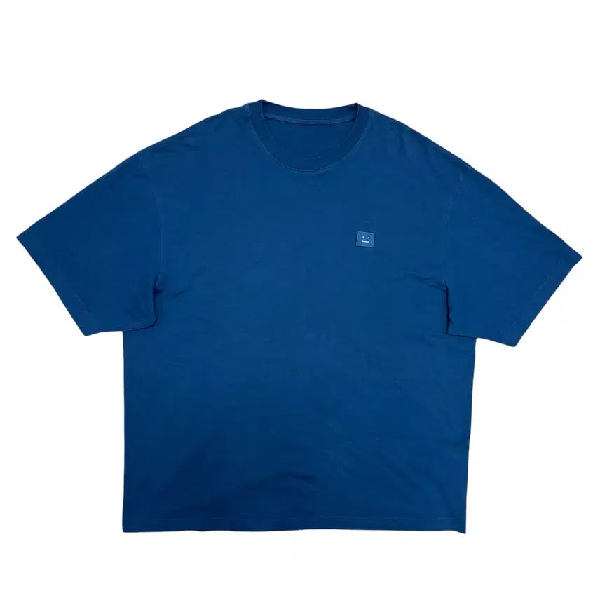 [BUNJANG] Acne Studios Emoji Face Logo T-Shirt Teal Medium / 아크네 이모지 페이스로고 청록 반팔(M)