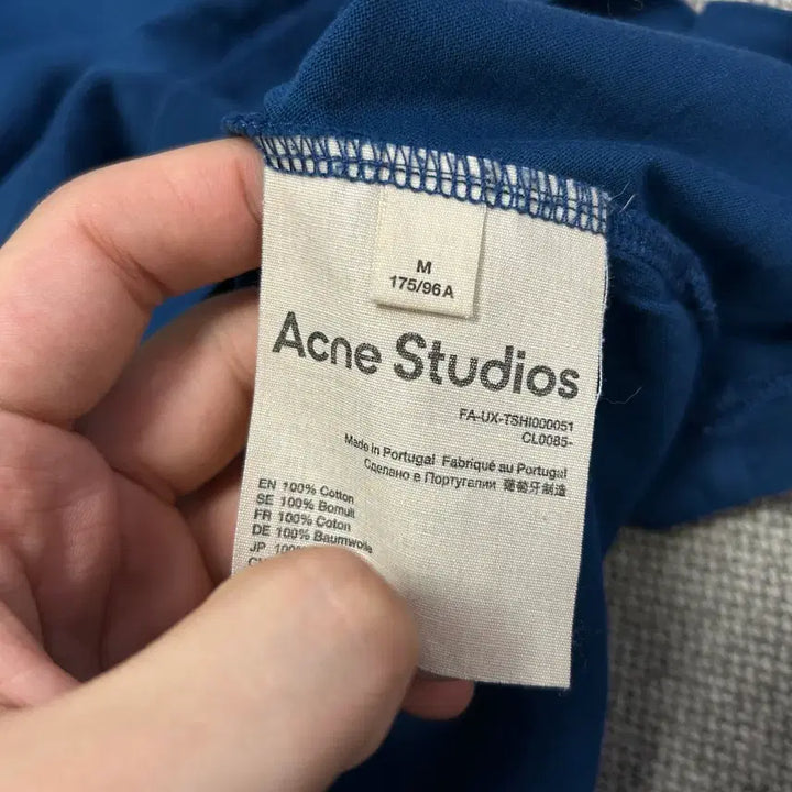 [BUNJANG] Acne Studios Emoji Face Logo T-Shirt Teal Medium / 아크네 이모지 페이스로고 청록 반팔(M)