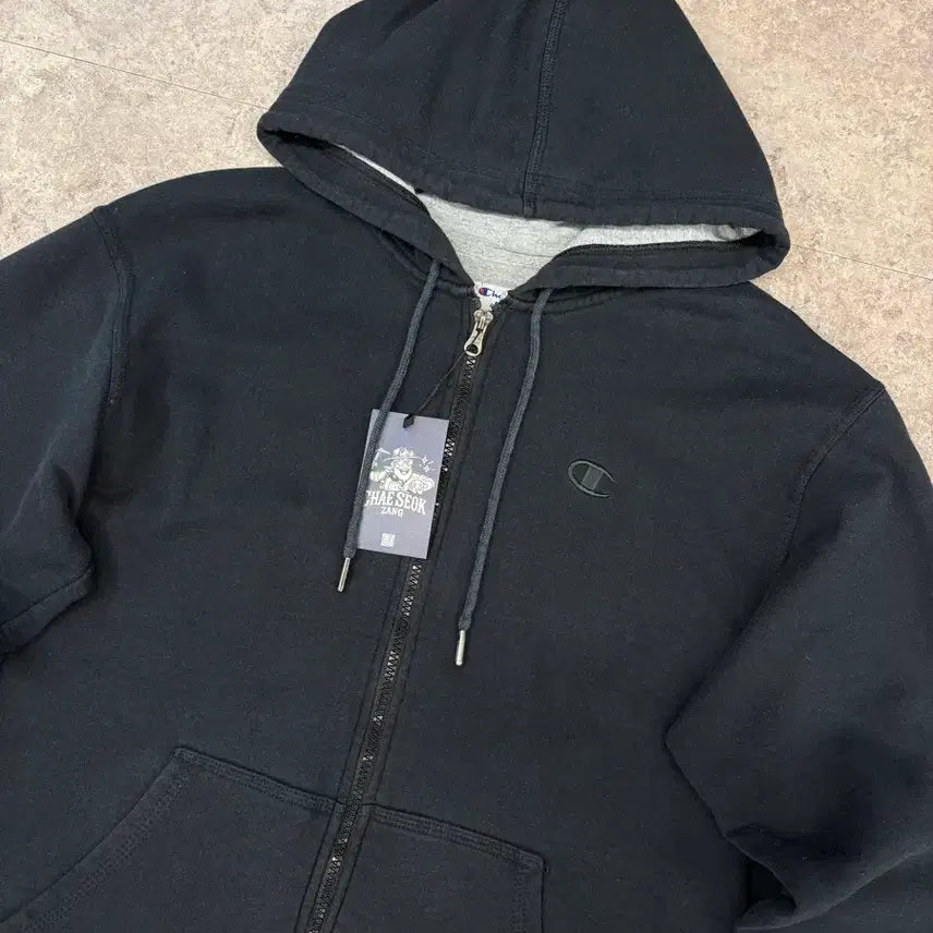 [BUNJANG] Champion Black Zip-Up Hoodie / 챔피온 후드집업 블랙 
