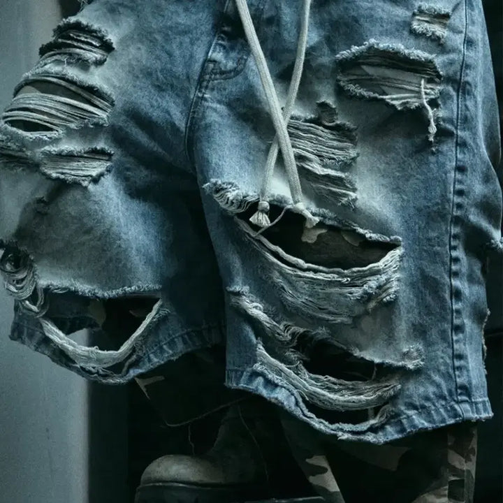 [BUNJANG] Sundayoffclub Camo Layered Bermuda Jeans / 선데이오프클럽 Camo Layered Bermuda Jeans