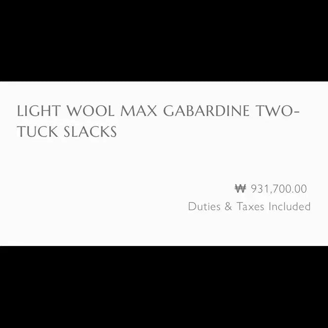 [BUNJANG] Auralee Light Wool Max Gabardine Two-Tuck Slacks / (4, 택포함) 오라리 라이트 울 맥스 개버딘 투턱 슬랙스