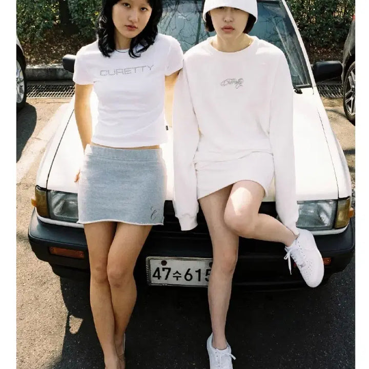 [BUNJANG] Curity White Mini Skirt / 큐리티 화이트 미니스커트