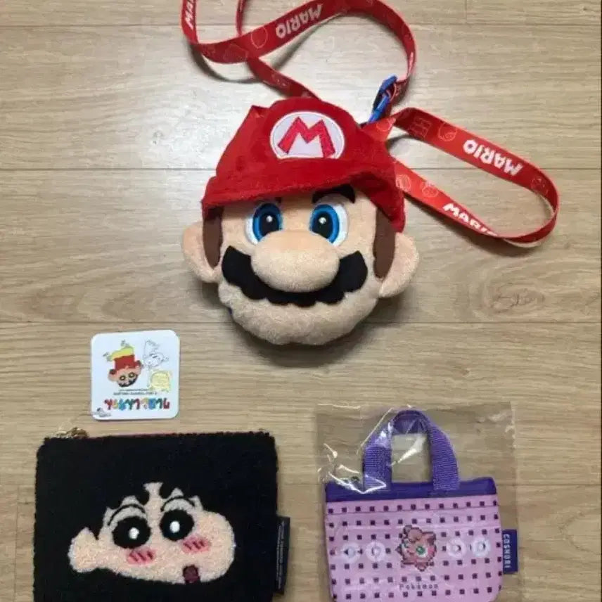 [BUNJANG] Mario, Crayon Shin-chan, Pokemon Character Pouches Bundle Set / (일괄) 마리오 짱구 포켓몬 캐릭터 파우치