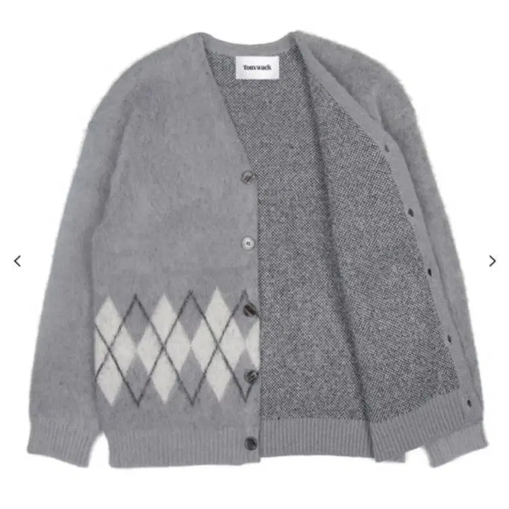 [BUNJANG] Tonywack Argyle Mohair Alpaca Cardigan (Gray) / [M] 토니웩 아가일 모헤어 알파카 가디건 (그레이)