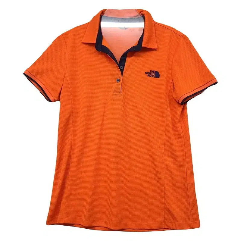 [BUNJANG] The North Face Orange Functional Half-Sleeve Polo T-Shirt / 노스페이스 오렌지 기능성 반팔 카라티 90 (L)