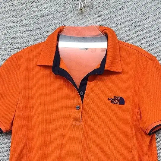[BUNJANG] The North Face Orange Functional Half-Sleeve Polo T-Shirt / 노스페이스 오렌지 기능성 반팔 카라티 90 (L)
