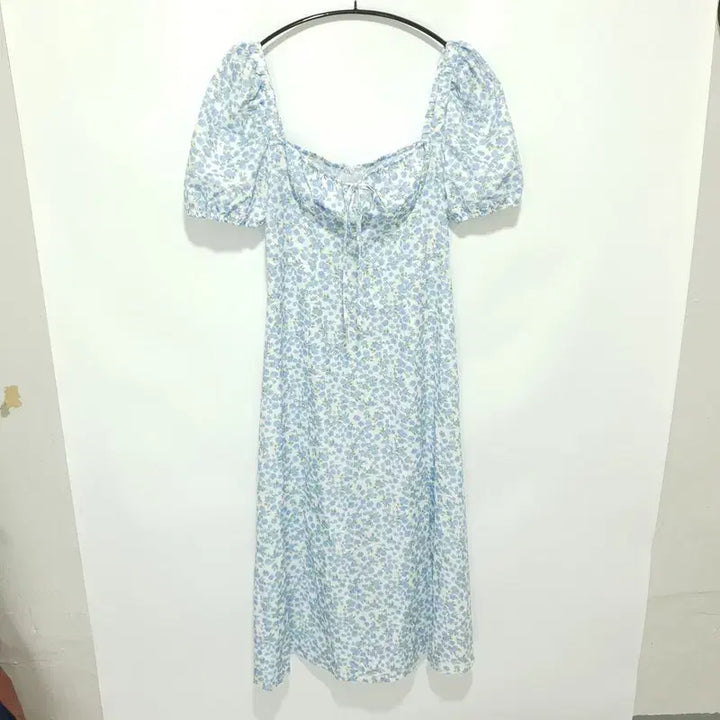 [BUNJANG] Shop SIDA Floral Puff Sleeve Off-Shoulder Slit Long Dress / 샵사이다 플로럴 퍼프소매 오프숄더 트임 롱 원피스 L_S2302