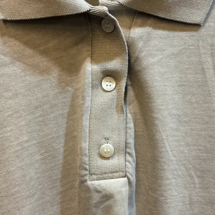[BUNJANG] And Other Stories Cotton Long Sleeve Collar T-Shirt Beige/Greyish Tone / S 앤아더스토리즈 코튼 긴팔 카라티 2.5