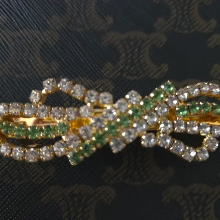 [BUNJANG] Color Cubic Ribbon Hairpin / 컬러 큐빅 리본 헤어핀