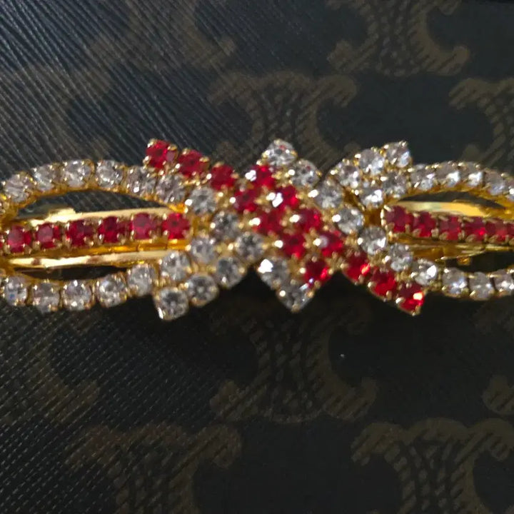 [BUNJANG] Color Cubic Ribbon Hairpin / 컬러 큐빅 리본 헤어핀