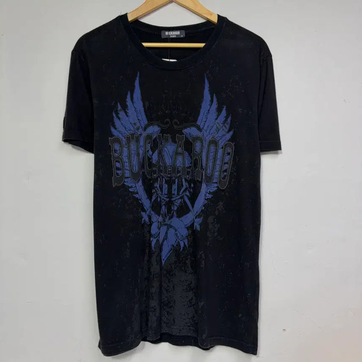 [BUNJANG] Buckaroo Jeans Punk Blue Printing Black T-Shirt / 버커루 진스 펑크 블루 프린팅 블랙 반팔 티셔츠