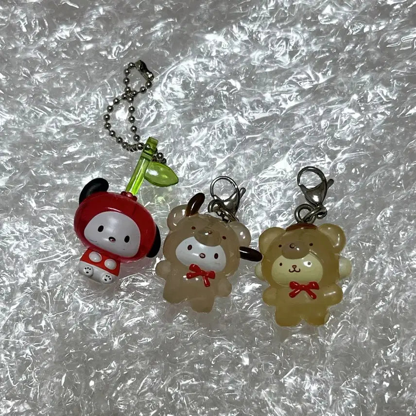 [BUNJANG] Sanrio Latte Kuma, Mejirushi, Cherry, Pochacco, Pompompurin Gacha Keychain Bundle Set / 산리오 라떼쿠마 메지루시 체리 스윙 포챠코 폼폼푸린 일괄 가챠키링