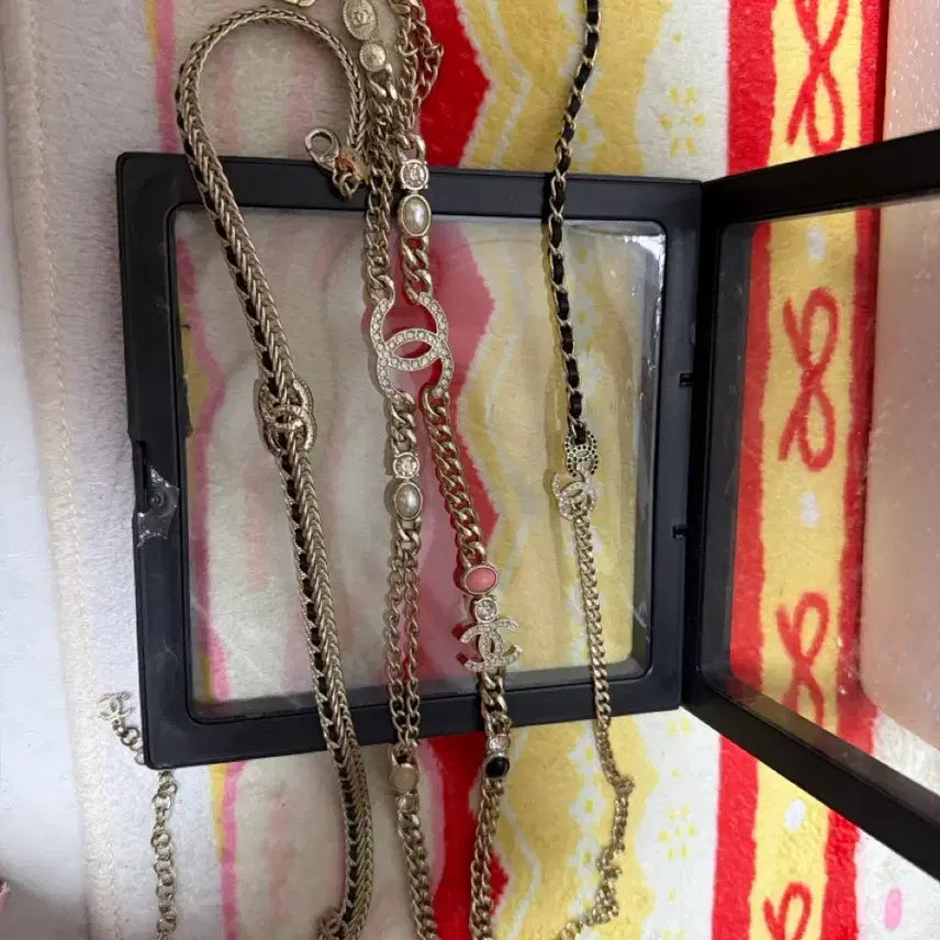 [BUNJANG] Logo Chain Necklace Set (3 Types) / 로고 체인 목걸리