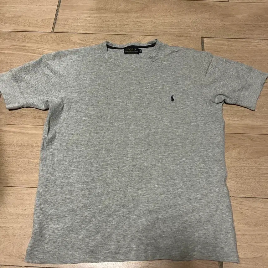 [BUNJANG] Polo Ralph Lauren Waffle Knit Short Sleeve T-Shirt - Grey / 폴로 랄프로렌 반팔 티셔츠 그레이