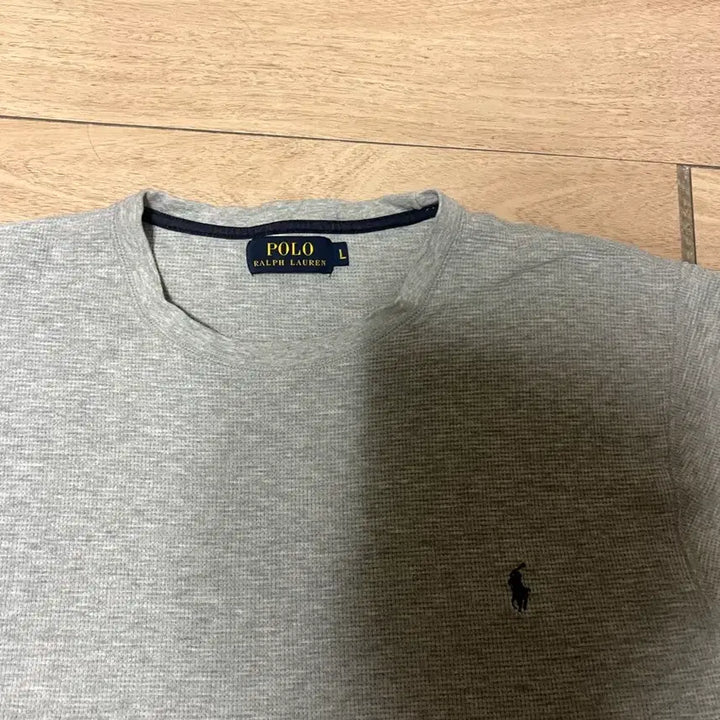 [BUNJANG] Polo Ralph Lauren Waffle Knit Short Sleeve T-Shirt - Grey / 폴로 랄프로렌 반팔 티셔츠 그레이
