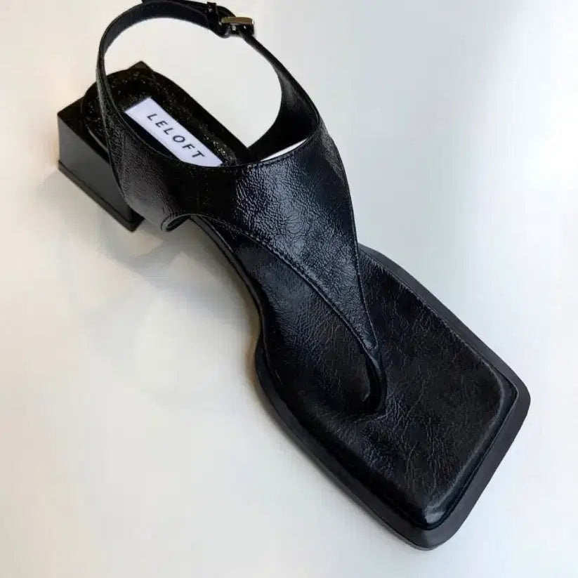 [BUNJANG] LELOFT Black Leather Mules Sandals / LELOFT 뮬 샌들 블랙