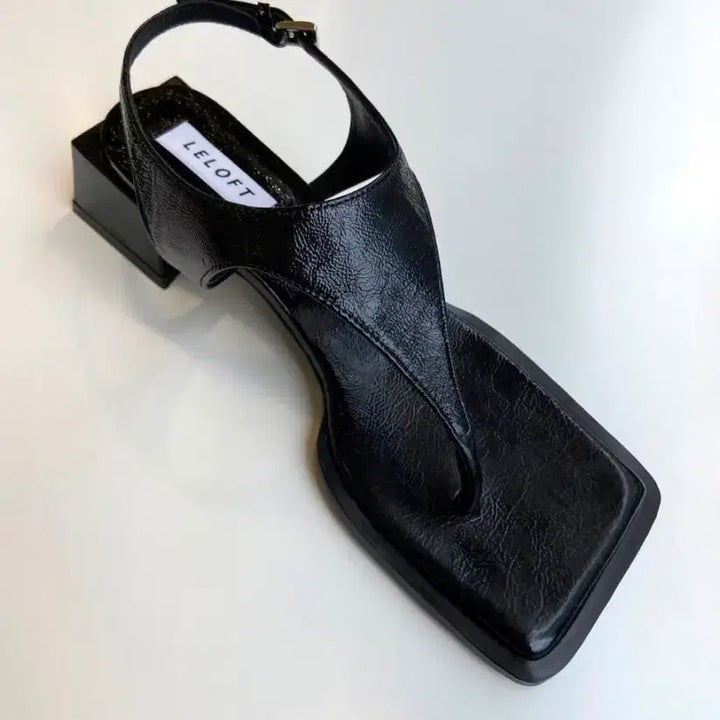 [BUNJANG] LELOFT Black Leather Mules Sandals / LELOFT 뮬 샌들 블랙