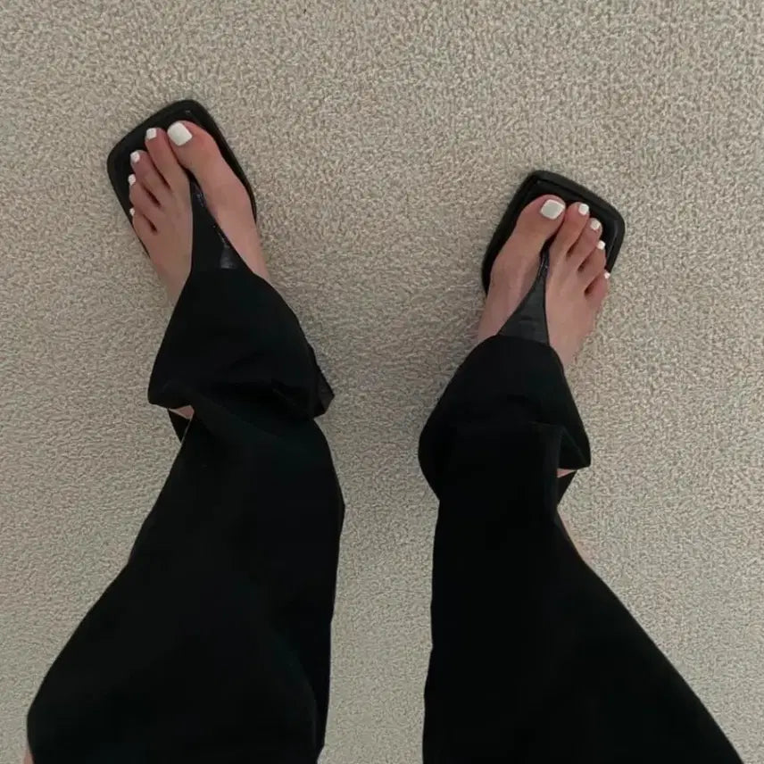 [BUNJANG] LELOFT Black Leather Mules Sandals / LELOFT 뮬 샌들 블랙