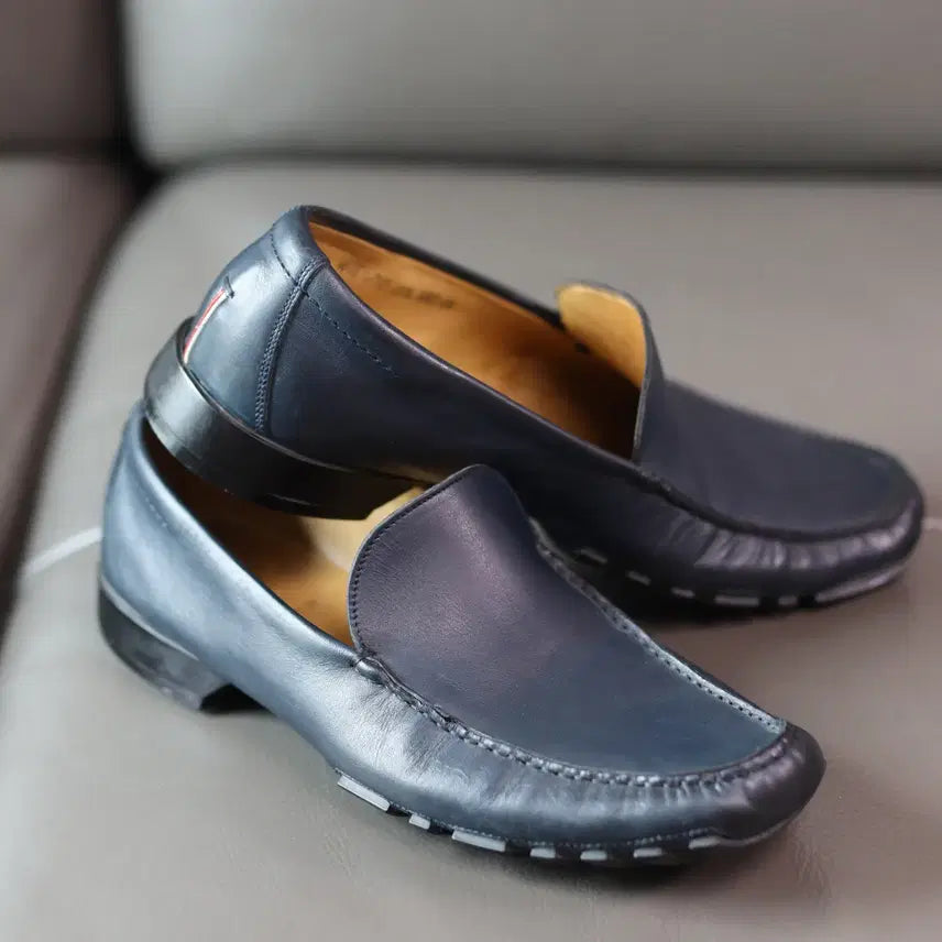 [BUNJANG] Bally Driving Loafers Navy Leather Men&