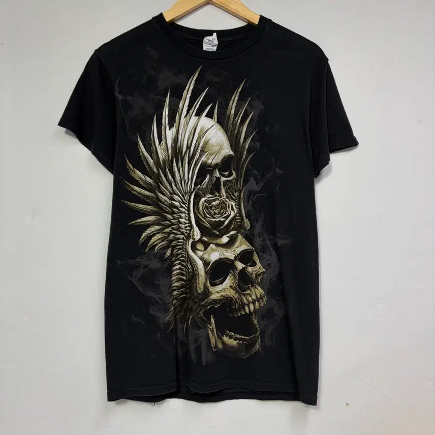 [BUNJANG] 90s Punk Skull Print Short Sleeve T-Shirt / 90&