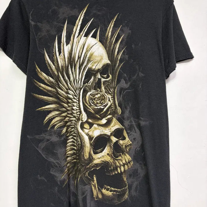 [BUNJANG] 90s Punk Skull Print Short Sleeve T-Shirt / 90&
