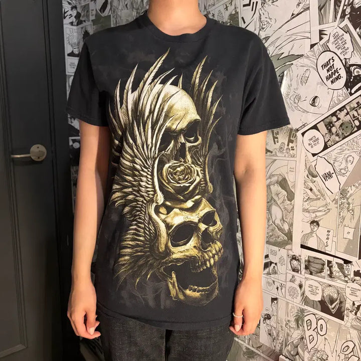 [BUNJANG] 90s Punk Skull Print Short Sleeve T-Shirt / 90&