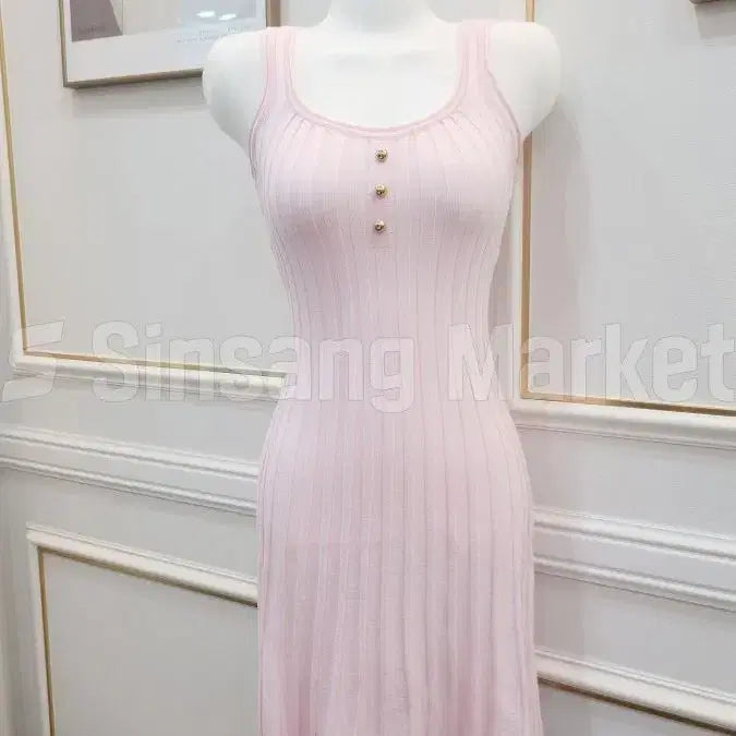 [BUNJANG] ZARA Ribbed Knit Sleeveless Button Mini Dress / [빠른발송] 자라ops 미니 골지 주름 나시 단추 클럽 섹시