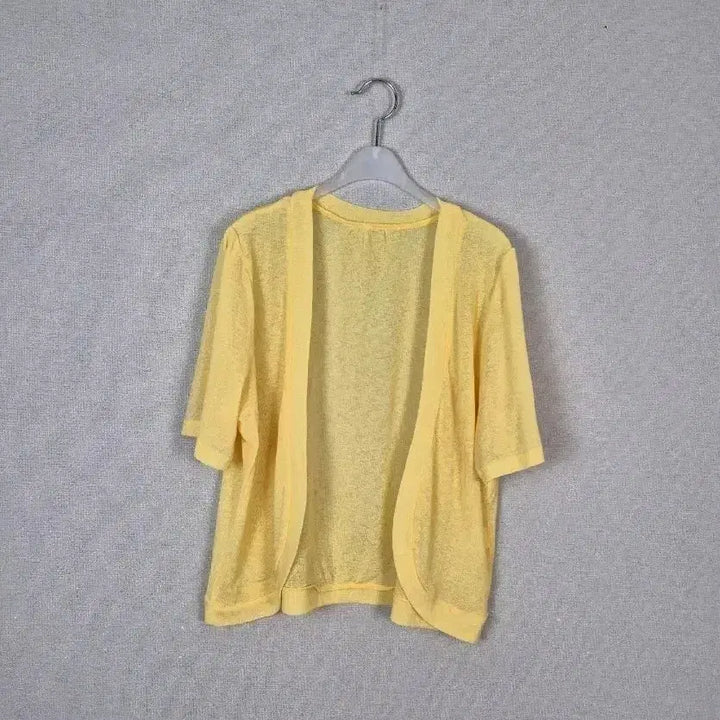[BUNJANG] Yellow Short-Sleeve Open Cardigan - New, No Tag / (