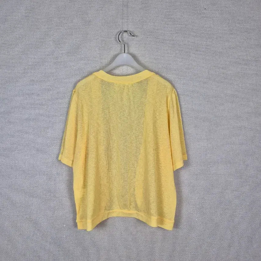 [BUNJANG] Yellow Short-Sleeve Open Cardigan - New, No Tag / (