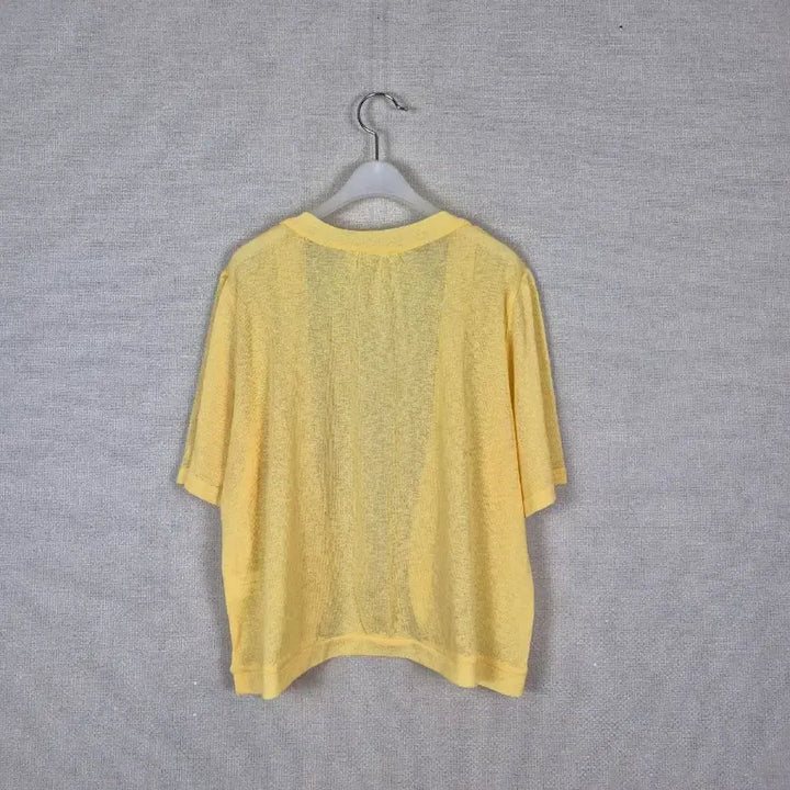 [BUNJANG] Yellow Short-Sleeve Open Cardigan - New, No Tag / (