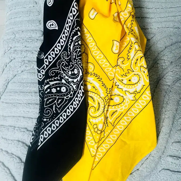 [BUNJANG] Paisley Bandana Black/Yellow Set / 페이즐리 반다나 블랙  / 옐로 새제품
