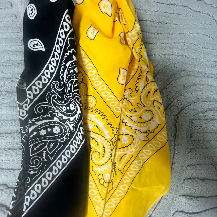[BUNJANG] Paisley Bandana Black/Yellow Set / 페이즐리 반다나 블랙  / 옐로 새제품