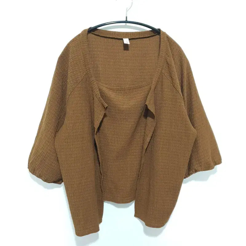 [BUNJANG] Romistory Layered 7-Sleeve Cardigan R2_S1433 / 로미스토리 레이어드 7부 가디건 R2_S1433