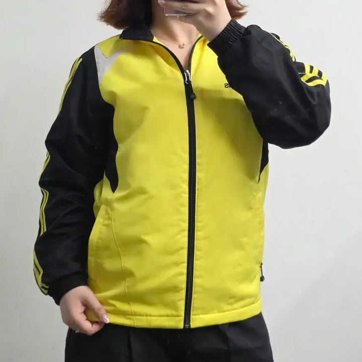[BUNJANG] Adidas Old School Vintage Cycling &amp; Training Warm-Up Jacket Lime Yellow / [프립]75/아디다스 올드스쿨 트레이닝 웜업 자켓