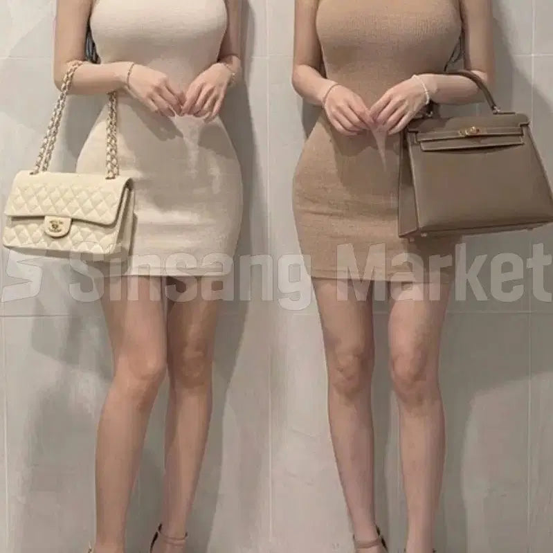[BUNJANG] Halterneck Knit Sexy Mini Beach Dress / [빠른발송] 홀터ops 니트 뜨개 섹시 미니 비치 여름 딱붙는