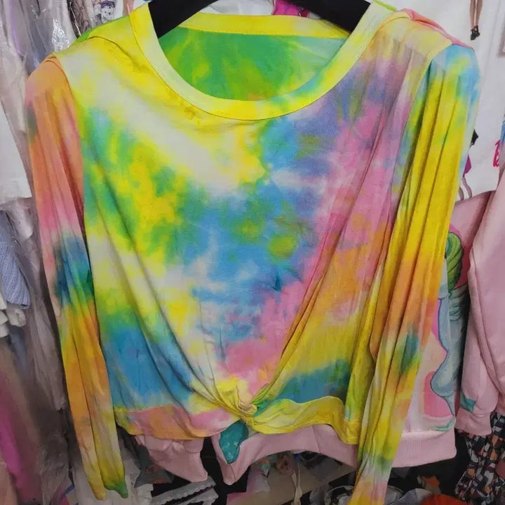[BUNJANG] Imported Ribbon Tie-Dye Sweatshirt / 수입 리본타이 다이 맨투맨