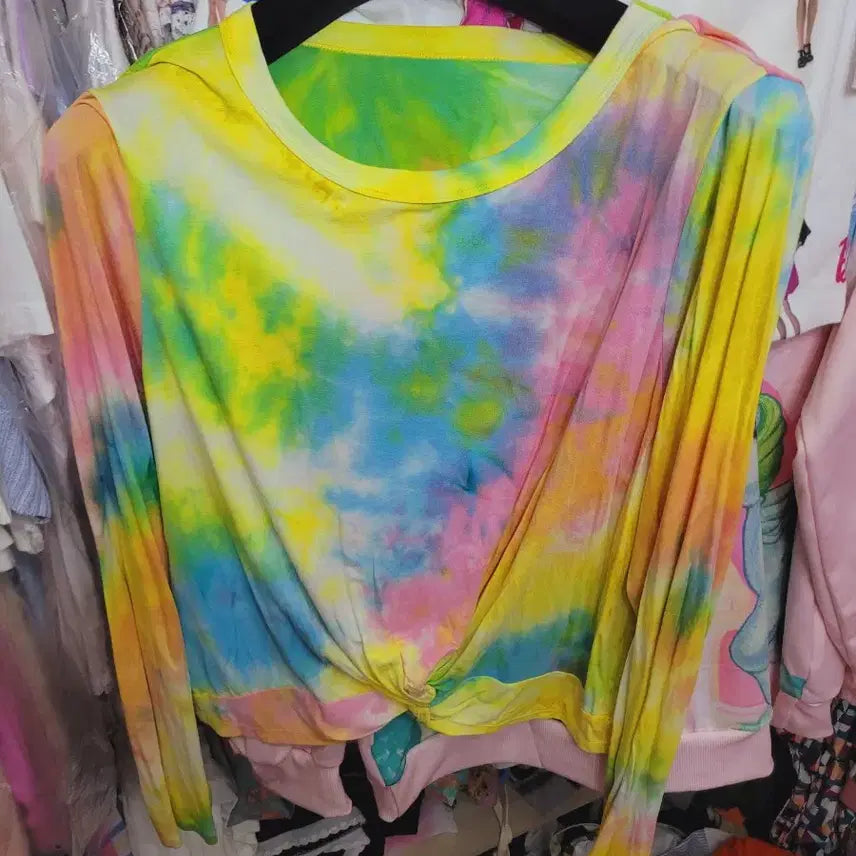 [BUNJANG] Imported Ribbon Tie-Dye Sweatshirt / 수입 리본타이 다이 맨투맨