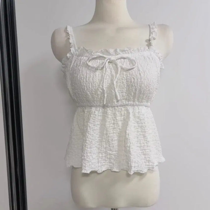 [BUNJANG] Band Frill Flare Sleeveless Top / 밴딩 프릴 플레어 나시 민소매 새상품