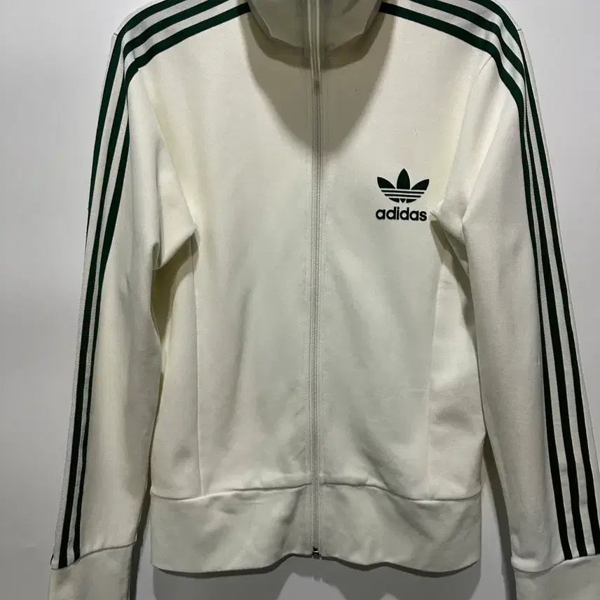 [BUNJANG] Adidas Track Top Jersey White Green Size 95 / 아디다스 트랙탑져지 화이트 그린 95