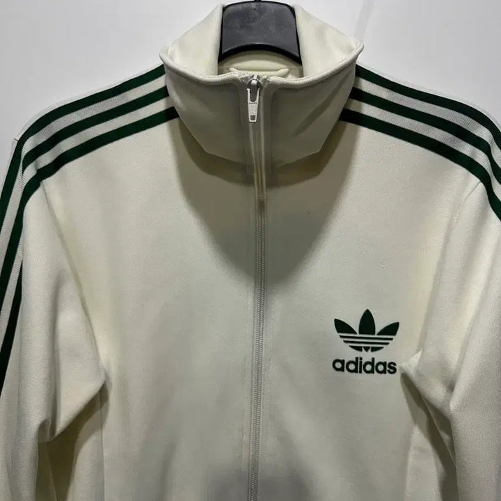 [BUNJANG] Adidas Track Top Jersey White Green Size 95 / 아디다스 트랙탑져지 화이트 그린 95