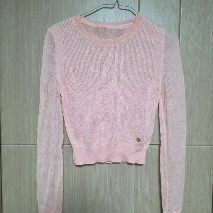 [BUNJANG] Hansome Pink Cropped Knit / 한섬  핑크색 크롭 니트