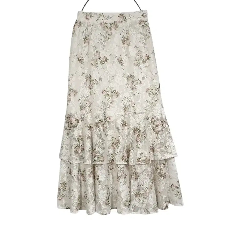 [BUNJANG] Illustrious Illusion Lace Long Skirt Ivory / 일루스트리스일루전 레이스롱스커트 55